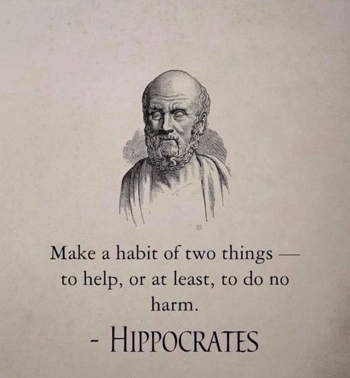 Do no harm.  #Hippocrates #XZEmpire #XZQuotes #History #HistoryLovers #HistoryFacts #Quotes #Philosophy #QuoteOfTheDay #Greatness #Knowledge  #Wisdom  #DoNoHarm #Harmful #Help #HelpOthers