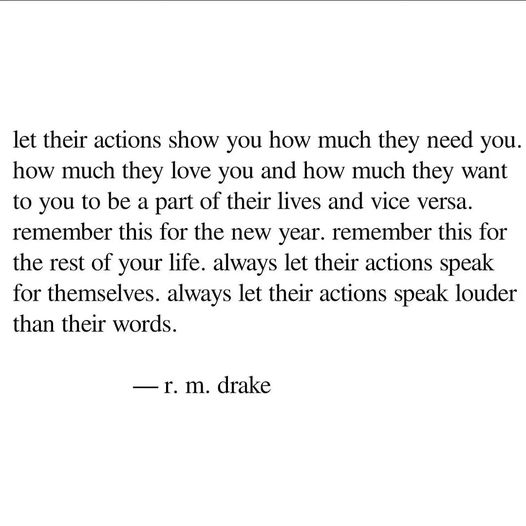 A gentle reminder that true love is shown through actions, not just words.